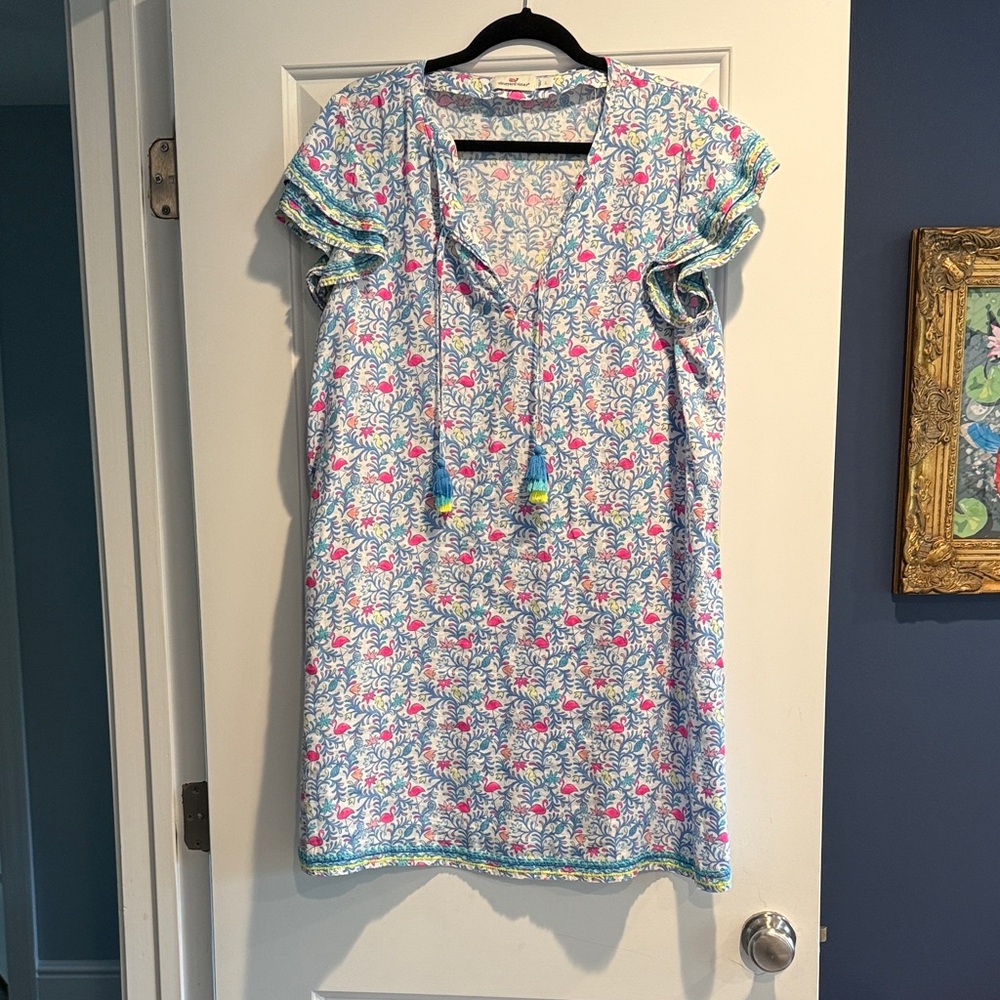 Vineyard Vines Blue and Pink Floral Dress